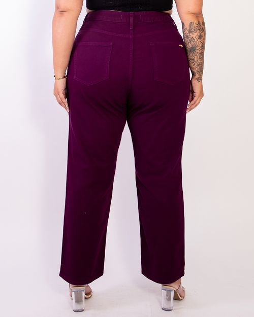 Calça Feminina Mom Fit Reta Roxa - Blubetty BCF 2989C1